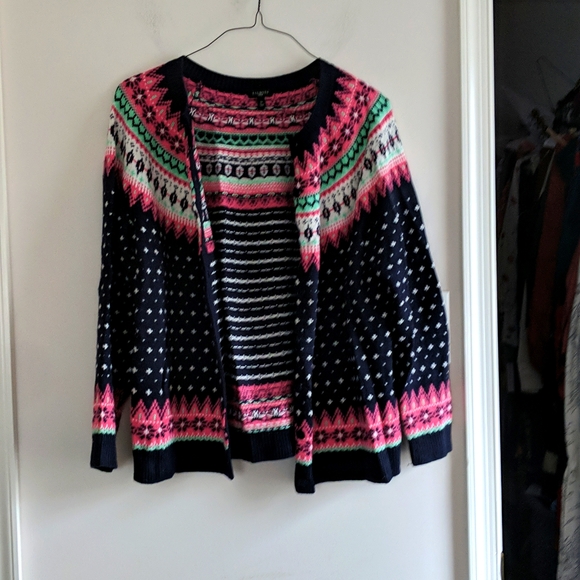 Talbots Fair Isle Cardigan Sweater - Picture 6 of 9